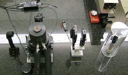 Оборудование DLS состоит из гелий-неонового лазера (Spectra Physics, P = 25 мВт, λ = 632,8 нм) и гониометра с малорежимной волоконной оптикой (ALV, Ланген, Германия)